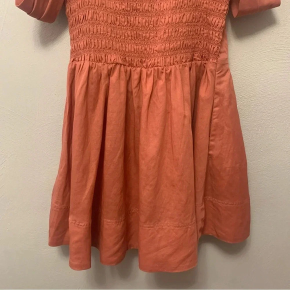 Anthropologie Off-The-Shoulder Linen Mini Dress Size Medium - Picture 11 of 16